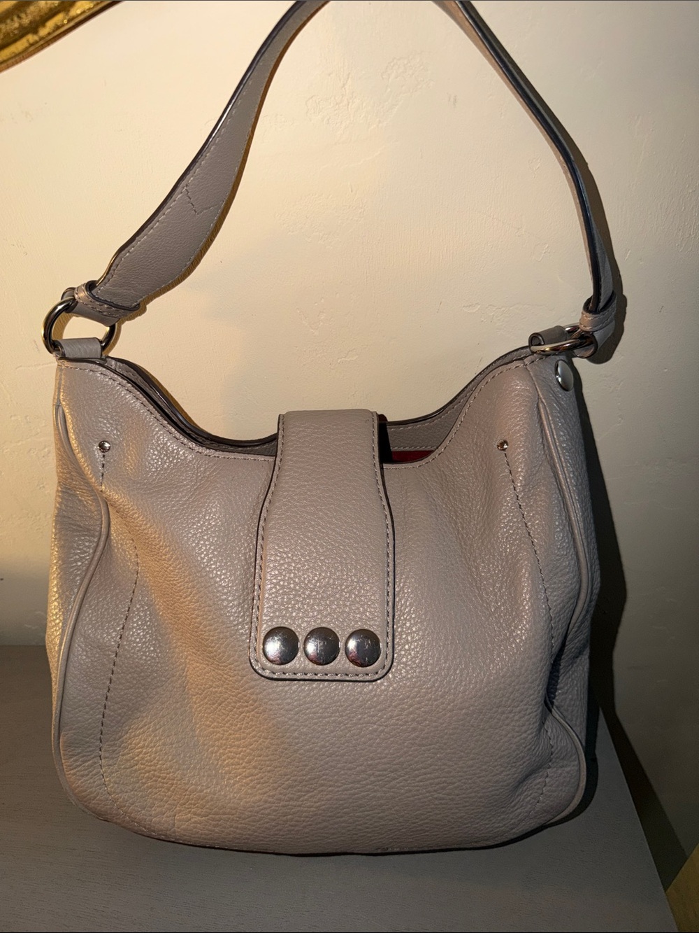 Marc Jacobs Pebbled Leather Shoulder Bag in Taupe